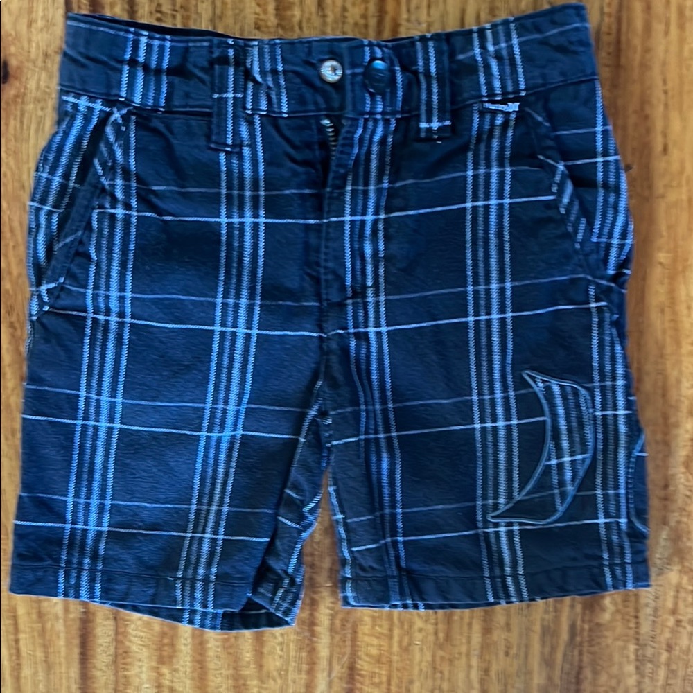 Plaid Black and Blue Shorts